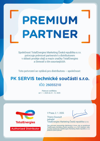 Certifikát TOTAL Energies premium partner